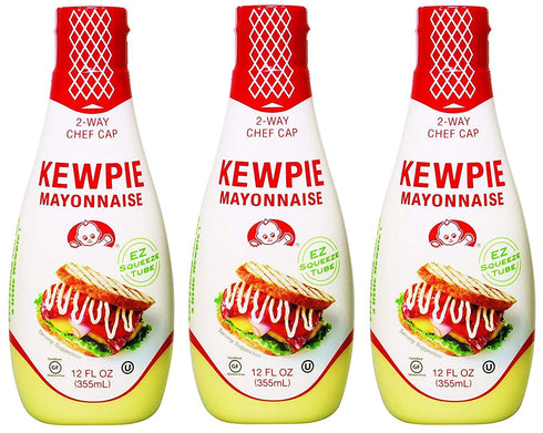 Kewpie Mayonnaise - Japanese Mayo Sandwich Spread Squeeze Bottle - 12 Ounces (Pack of