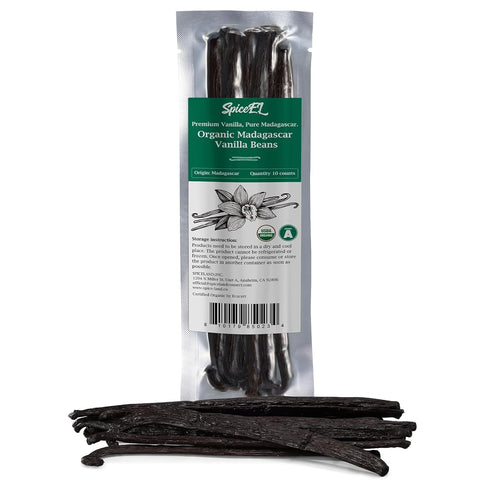 SPICEEL Organic Madagascar Vanilla Beans Grade A Vanilla Pods for Making Extract,