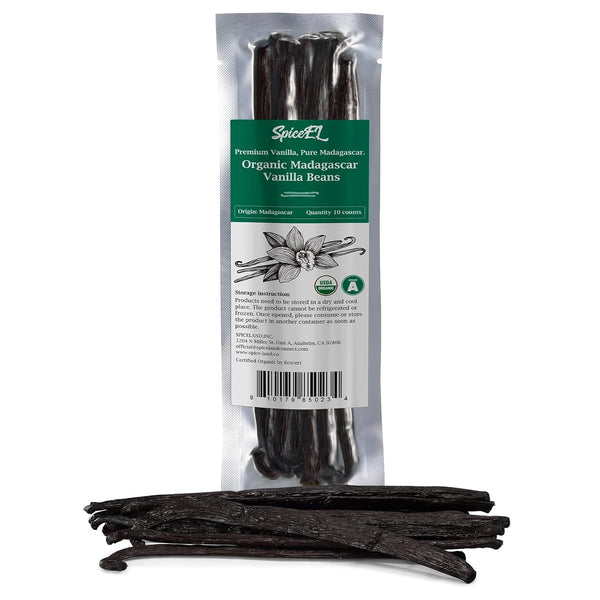 SPICEEL Organic Madagascar Vanilla Beans Grade A Vanilla Pods for Making Extract,