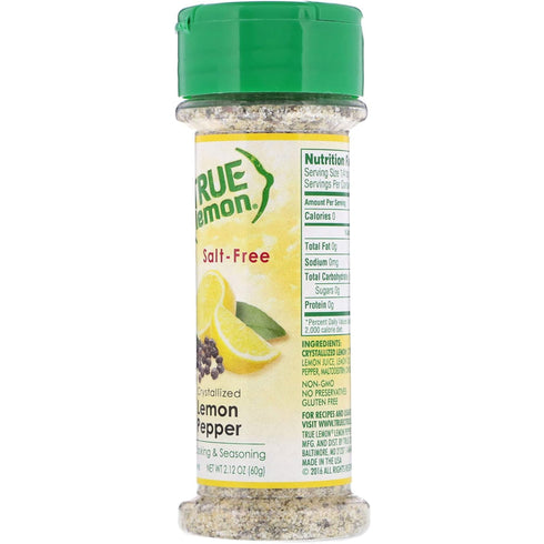 True Lemon Pepper Seasoning, 2 Pack - Natural Ingredients, No Salt, No Gluten