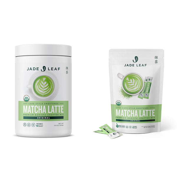 Jade Leaf Matcha Latte Mix Bundle - 500g Canister + 10ct Stick