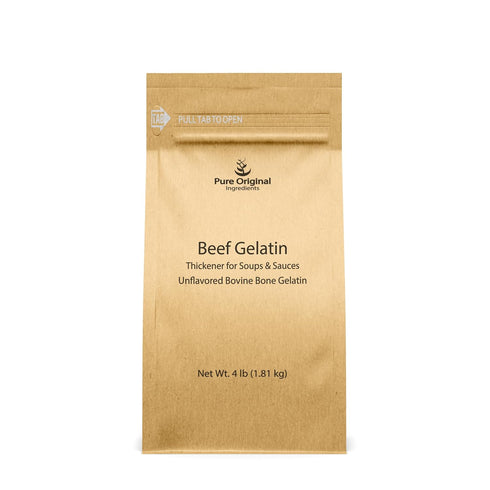 Pure Original Ingredients Beef Gelatin (4 lb) Bovine Beef Gelatin, Thickener, Soups