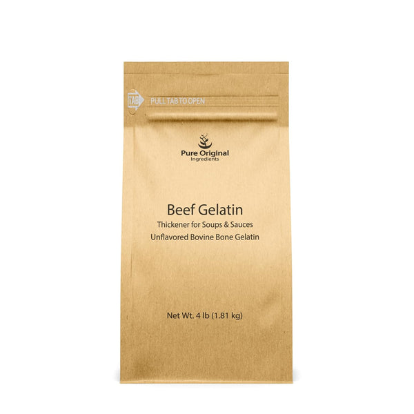 Pure Original Ingredients Beef Gelatin (4 lb) Bovine Beef Gelatin, Thickener, Soups