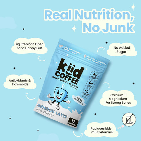 99.9% 12 4g 0g 12 Kiid Coffee - Caffeine-Free Organic Coffee for Kids - As Seen on Shark Tank - Vitamins & Minerals