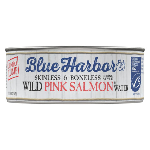 5 oz (Pack 12) Blue Harbor Fish Co. Wild Pink Salmon in Water with Sea Salt - Can