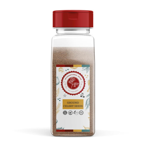 Ground Celery Seed by International Spice, Savory Gourmet Seasoning for Cooking and Pickling, 16 oz Bottle