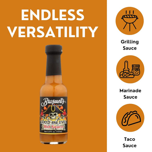 5 Pack 1 Braswells Good and Evil Hot Sauce, Ounce