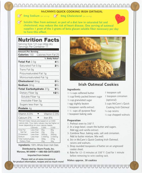 Quick Irish Oatmeal Box by McCann - Perfect for Breakfast