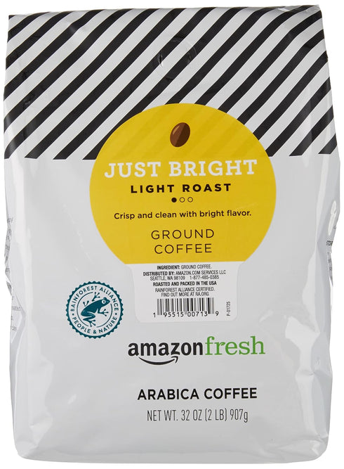 Amazon Fresh 32 Oz , Just Bright Ground Coffee, Light Roast