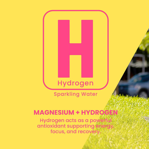 12 Pack (12oz oHy Hydrogen Sparkling Water Magnesium & Antioxidant Hydration, Zero Sugar, Zero Calories, Strawberry