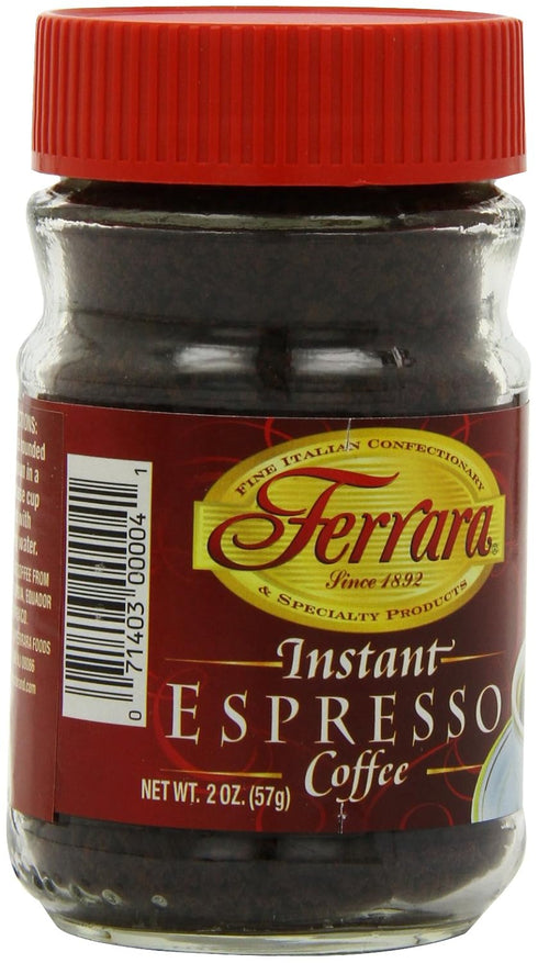 2-Ounce (Pack 6) Ferrara Instant Espresso Coffee, Glass Jars