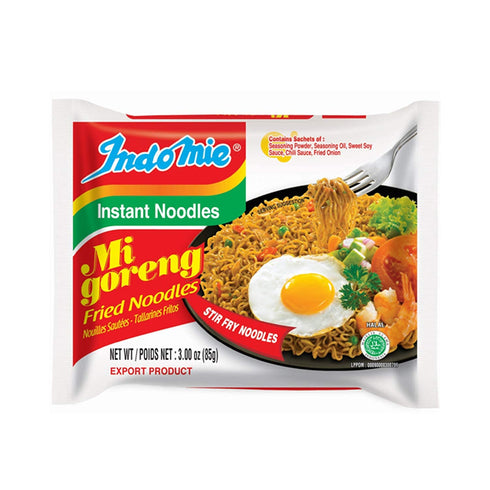 Indomie Mi Goreng Instant Stir Fry Noodles, Halal Certified, Original Flavor, 3 Ounce
