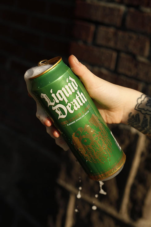 8-Pack (19.2oz Liquid Death, Severed Lime, Lime-Flavored Sparkling Water, Cans), Low Calorie & No Artificial Sweeteners