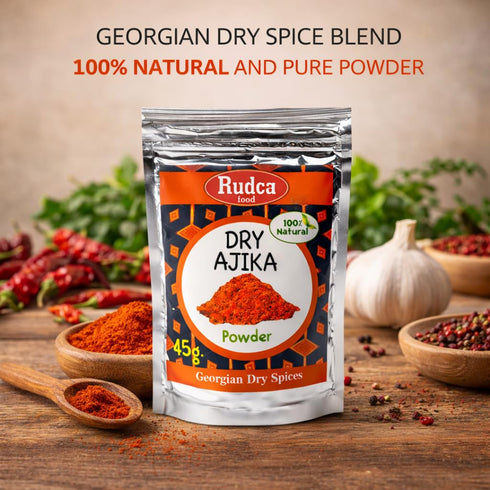 45 Rudca Food Dry Adjika Traditional Georgian Spice Blend, Aromatic Savory Seasoning Powder, Garlic Herb Mix, g