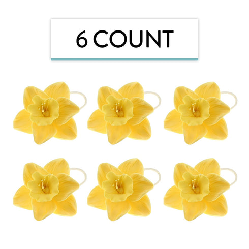 6 Count Global Sugar Art Daffodil Sugar Cake Flowers, Yellow, by Chef Alan Tetreault
