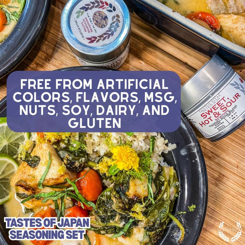 Set Pack GLP-1 Japanese Seasonings Gourmet Gift | Tastes of Japan | Artisanal Spice Blends Six | Non GMO, All Natural |