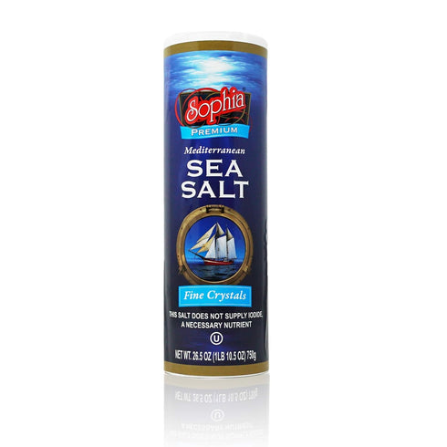 Sophia Sicilian Sea Salt, Fine in Canister 26.5oz (6-pack)