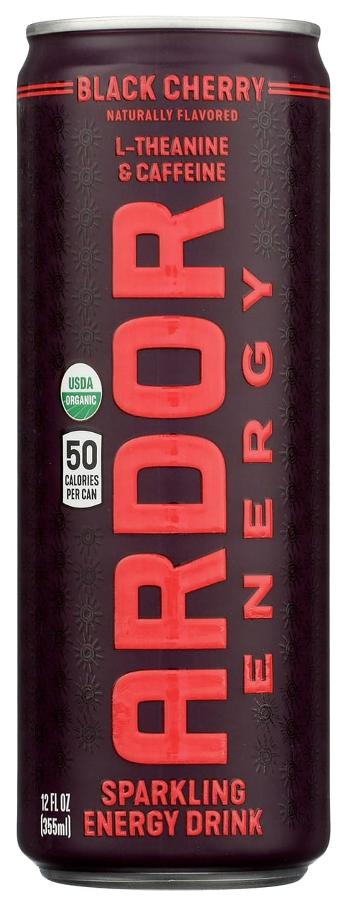 Ardor Organic Black Cherry Sparkling Energy Water, 12 Fl Oz