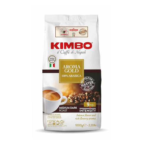 Kimbo Aroma Gold | 100% Arabica Whole Bean Coffee | Medium Dark