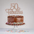 50 and Fabulous Rose Gold Glitter 50th Birthday Cake Topper for Women