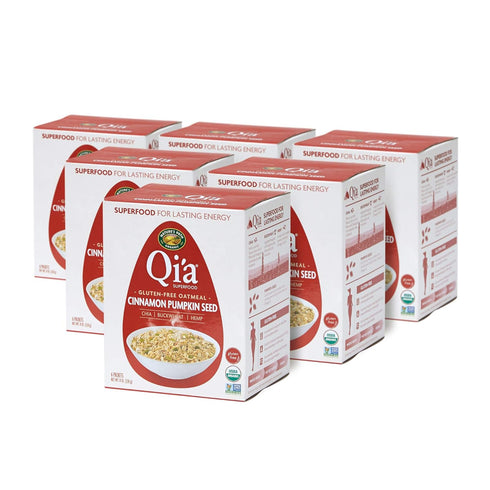 8 oz (Pack 6), Nature's Path Organic Qi'a Cinnamon Pumpkin Seed Instant Oatmeal, of Gluten Free, Non-GMO