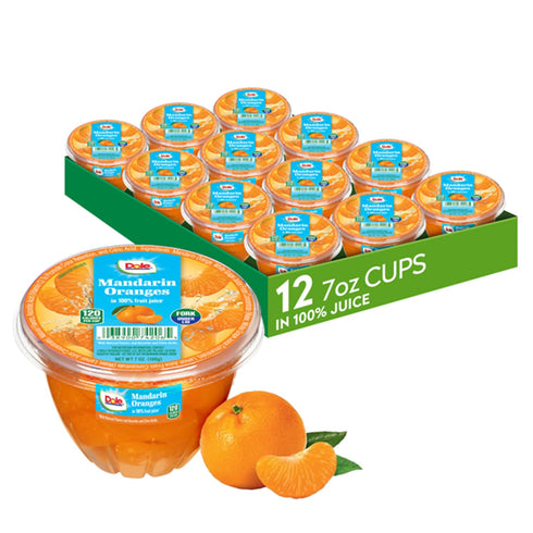 Dole Food Company, Inc 74206011 Fruit Cups 7 oz. 12/CT Mandarin Oranges