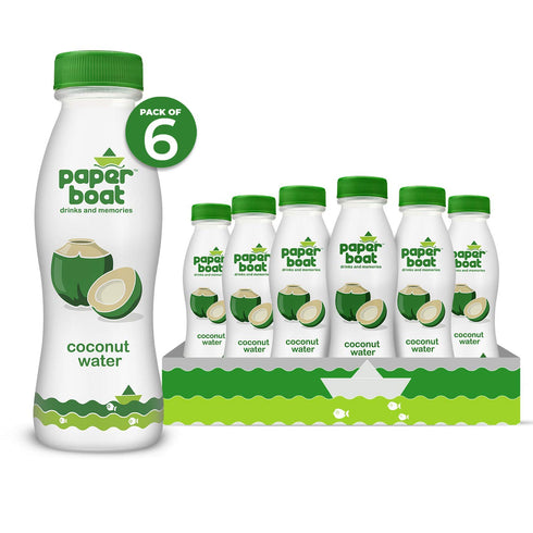 NWIL (Pack 6, 200ml Paper Boat Coconut Water, Refreshing Coconut Flavour, Vital Minerals of Each)