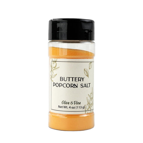Olive & Vine Buttery Popcorn Salt, Rich Flavor, For Movie Night Snacks,