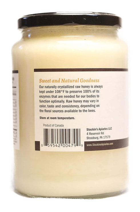 Stockin's Apiaries 35.2 Oz. Raw Alfalfa Honey, Unheated, Unfiltered, & Nutritious