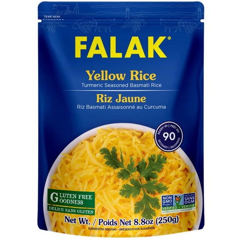 90 250g Pack (8.8 Oz (Pack 6), Falak Seasoned Rice, Long-Grain Rice, Stovetop or Microwave, Ready in Seconds, per