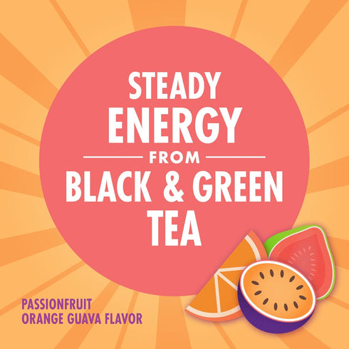 V8 8 oz (6 Pack) +Energy Passionfruit Orange Guava Juice Energy Drink, fl Can
