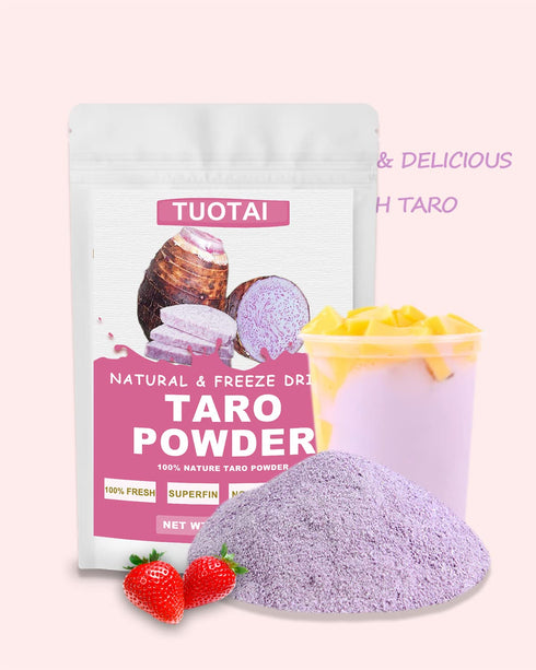 Freeze Taro Powder, 4 Ounces, Taro Powder for Smoothies, Drinks, and Baking