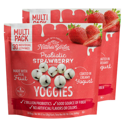 Nature's Garden Probiotic Strawberry Yoggies 21oz (30 x 0.7oz) Pack of 2