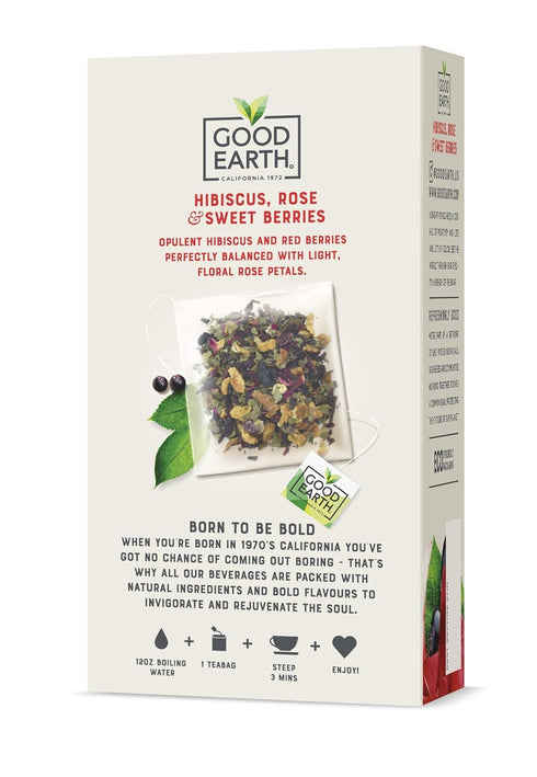 Preservatives,15 Count (Pack 10) Good Earth Sensorial Blend Flavored Herbal Tea Hibiscus, Rose and Sweet Berries, No