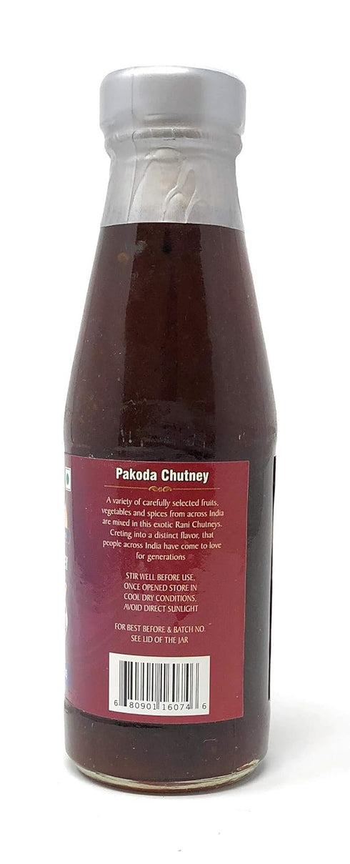 Rani Pakoda/Pakora Chutney (Sweet, Sour & Spicy Dipping Sauce) 7oz (200g) Glass Jar, Ready to eat, Vegan ~ Gluten Free | NON-GMO | No Colors | Indian Origin