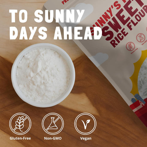 16oz (Pack 1) Sunny's Farm Sweet White Rice Flour - Glutinous Rice Flour for Sourdough Bread, Gluten-Free, Non-GMO