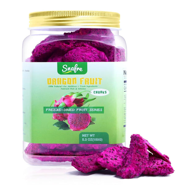 Freeze Dried Dragon Fruit Chunks, 150G/5.3OZ Freeze Dried Fruit, Frozen Dragon Fruit,