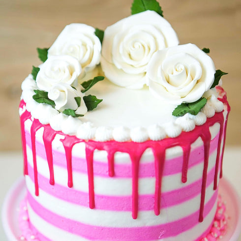 Global Sugar Art Exquisite Edble Rose & Leaf Sugar Cake Flowers Tray White, Unwired by Chef Alan Tetreault