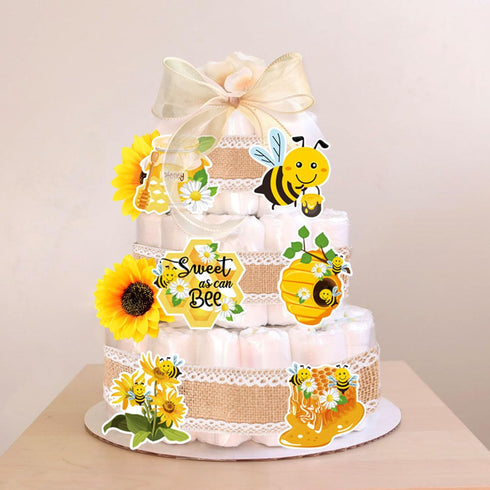 Honey Bee Baby Shower Diaper Cake Decorating Kit Party Supplies Gender Reveal Decorations Baby Shower Gifts Cake Topper