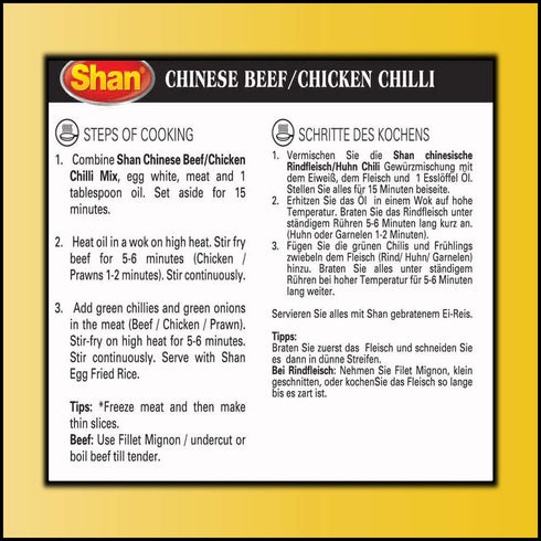 1.76 oz (50g) (Pack 6) Shan Chinese Beef/Chicken Chilli Oriental Seasoning Mix - Spice Powder for Stir Fried Spicy Meat