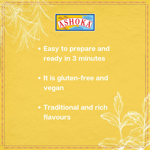 1932, Pack 1 Ashoka Traditional Indian Meals Vegan Mixed Vegetable Curry, All-Natural Ready to Eat Microwavable