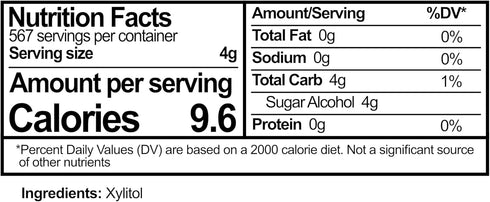 100% 5 40% Epic Xylitol Sweetener - Pound Zipper Pouch of Xylitol Sugar Substitute for Baking & Cooking