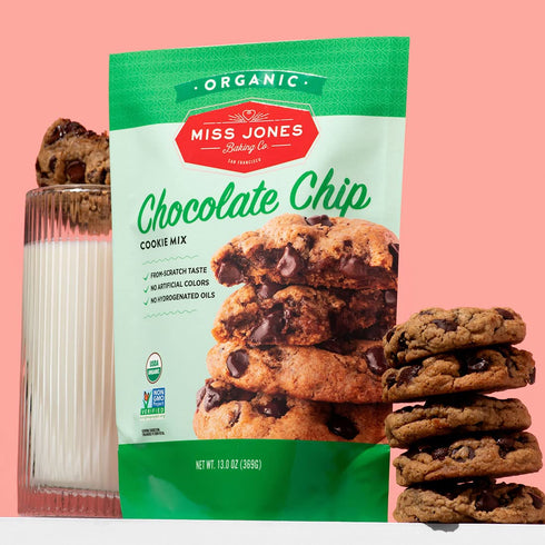 Miss Jones Baking Organic Cookie Mix, Non-GMO, Vegan-Friendly, Sea Salt Chocolate Chip, Packed with Morsels (Pack of 3)