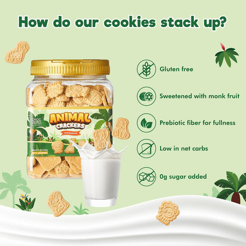 12 (Pack 1) ChocZero Animal Crackers Cookies, Cinnamon Flavored, Gluten Free, Low Carb, No Added Sugar, Ounce