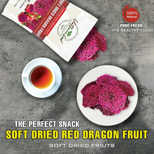 5.29 Oz (150g) SOFT DRIED RED DRAGON FRUIT VIETFARMFOOD: Convection dried fruit, pure natural sweetness without sugar