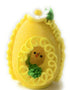 Generic Easter Panoramic Sugar Egg Decoration with Chenille Chick Inside, Edible Flower, Holiday Gift for All Ages