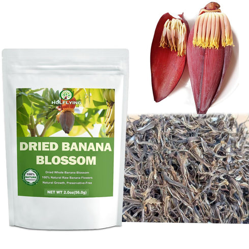 HOLFLYING 2.0 oz, Natural Dried Banana Blossom - All-Natural Banana Flowers, No Additives, No GMO