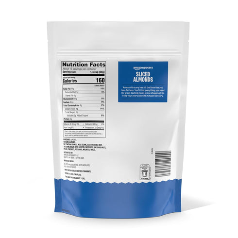 12 Oz Packaging Amazon Grocery, Sliced Almonds, (Previously Happy Belly, May Vary)