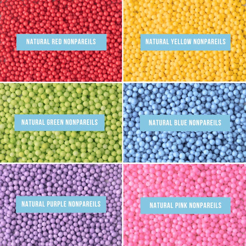 6 Set 2.75 Sweets Indeed Dye Free Rainbow Nonpareils Cell Decorative Sprinkles for Baking & Decorating Cupcakes