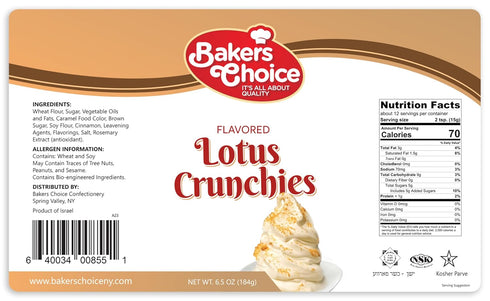 Baker's Choice Lotus Crunch Topping - 6.5 Oz. Dairy Free, Kosher Crunchy Sprinkles for Ice Cream Sundae